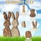 5 Pcs Easter Bunny Wooden Signs Bunny Decor Rustic Easter Tiered Tray Decor Easter Rabbit Table Sign with Colorful Bows Freestanding Easter Table Decorations for Easter Spring Party(Classic)